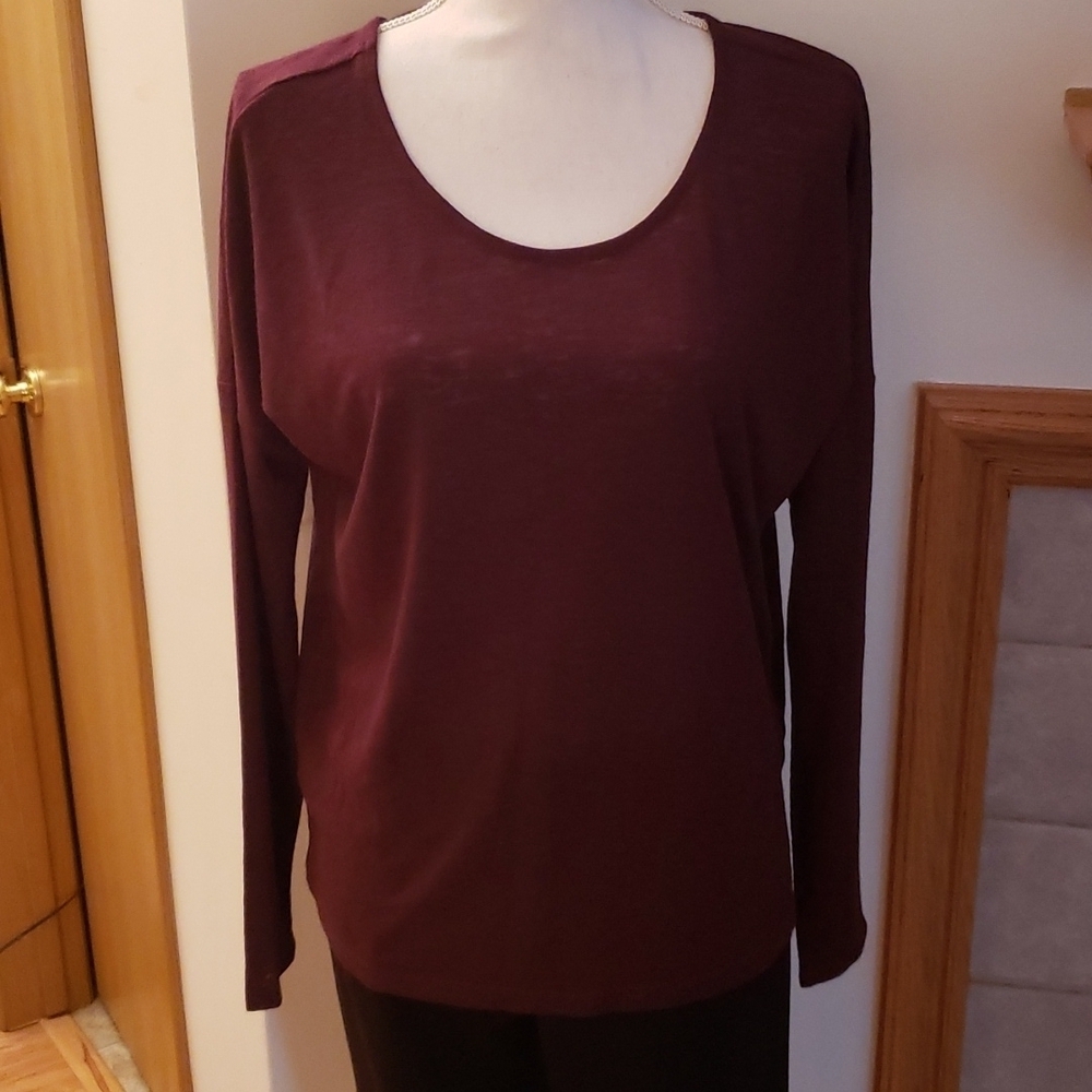 WHBM Long Sleeve open back top